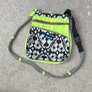 Kavu Black and Lime Green Crossbody Bag